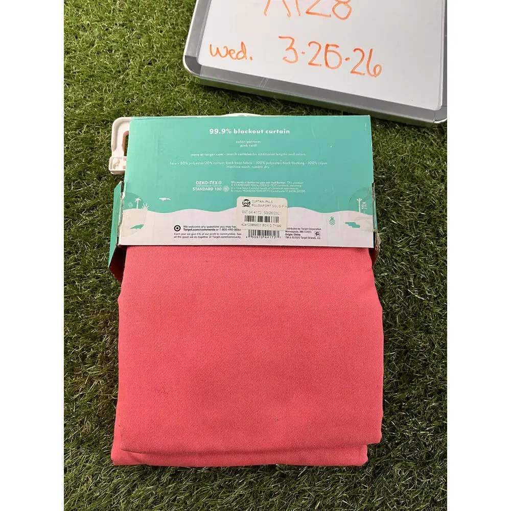 Pillowfort 99.9% Blackout Pink Twill Curtain Panel Coral Bright color 84